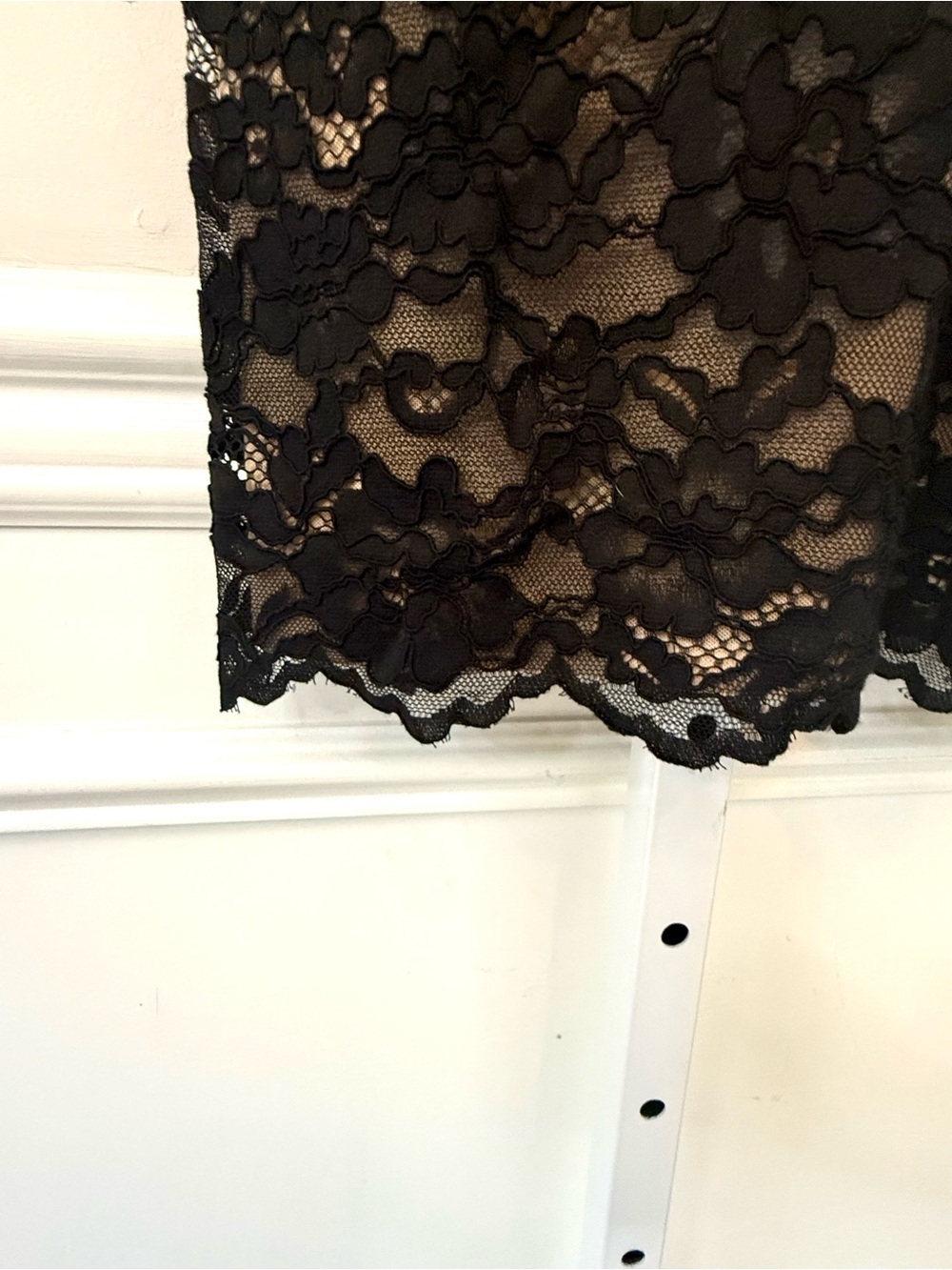 Rebecca Taylor Black Nude Lace Overlay Mini Dress Size 6 Cocktail - Picture 16 of 16